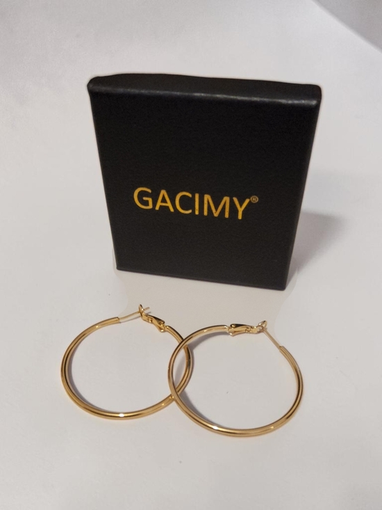 Gasimy Jewelry - Gold Plated  Hoop Earrings — Polished Lightweight Women's Hoops